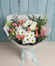 Букет цветов из:  Розы, Лизиантусы и Хризантемы в Никулино