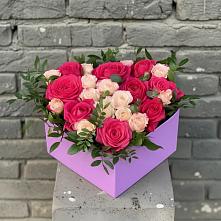 Цветочная композиция из Розы в коробке в Никулино