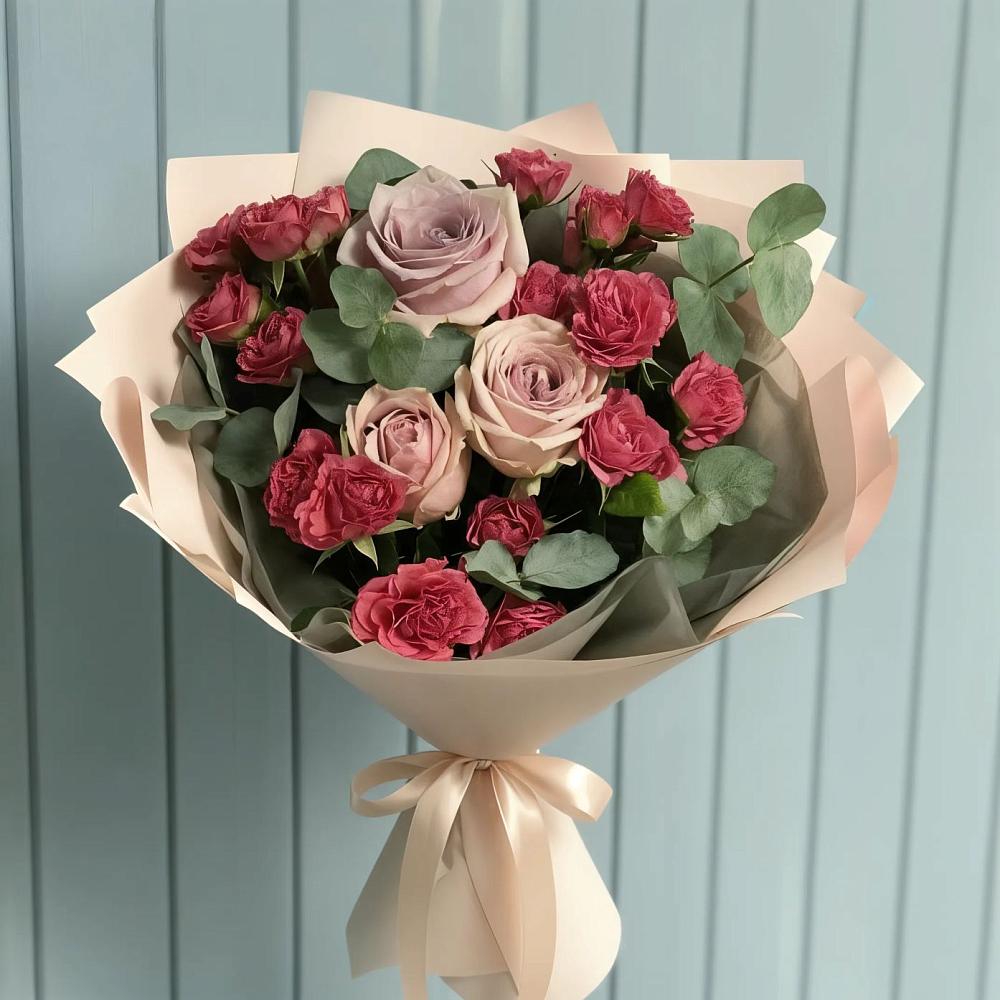 Букет цветов из: Гвоздики и Розы в Никулино