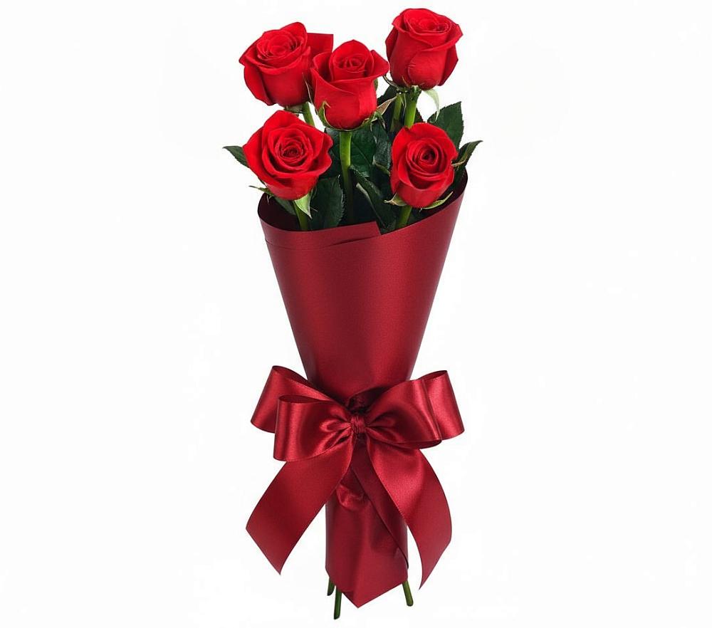 Букет 5 Красных роз Эдлесс Лав в Никулино