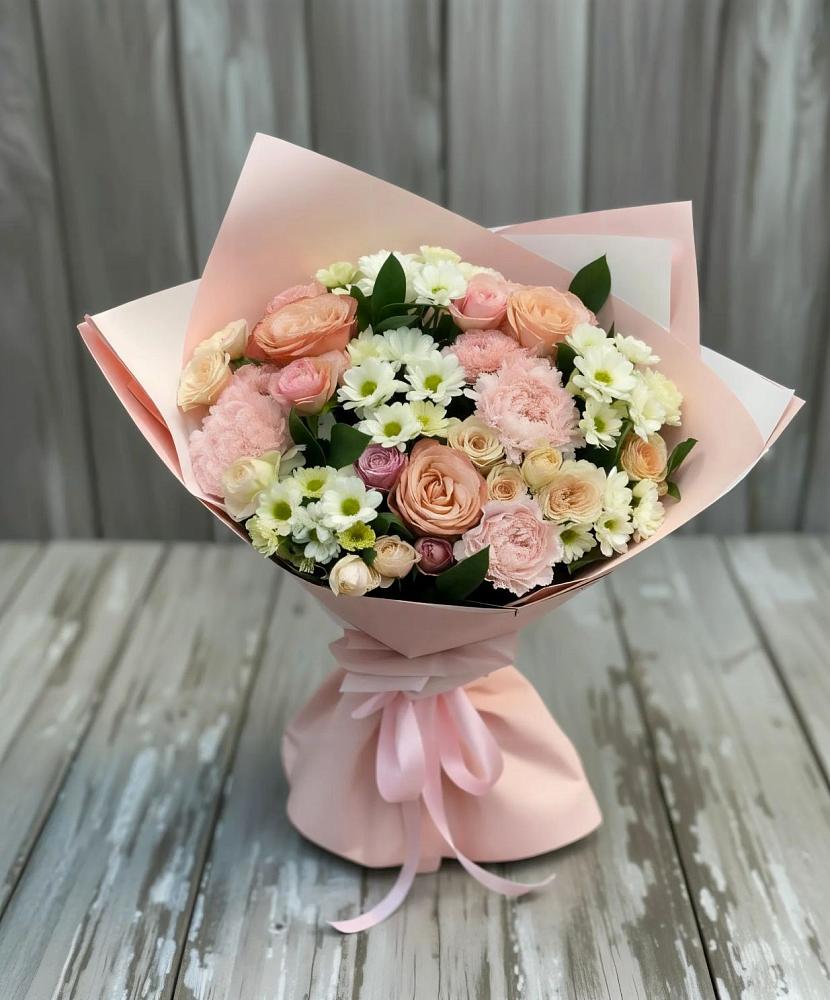 Букет цветов из: Гвоздики, Розы и Хризантемы в Никулино