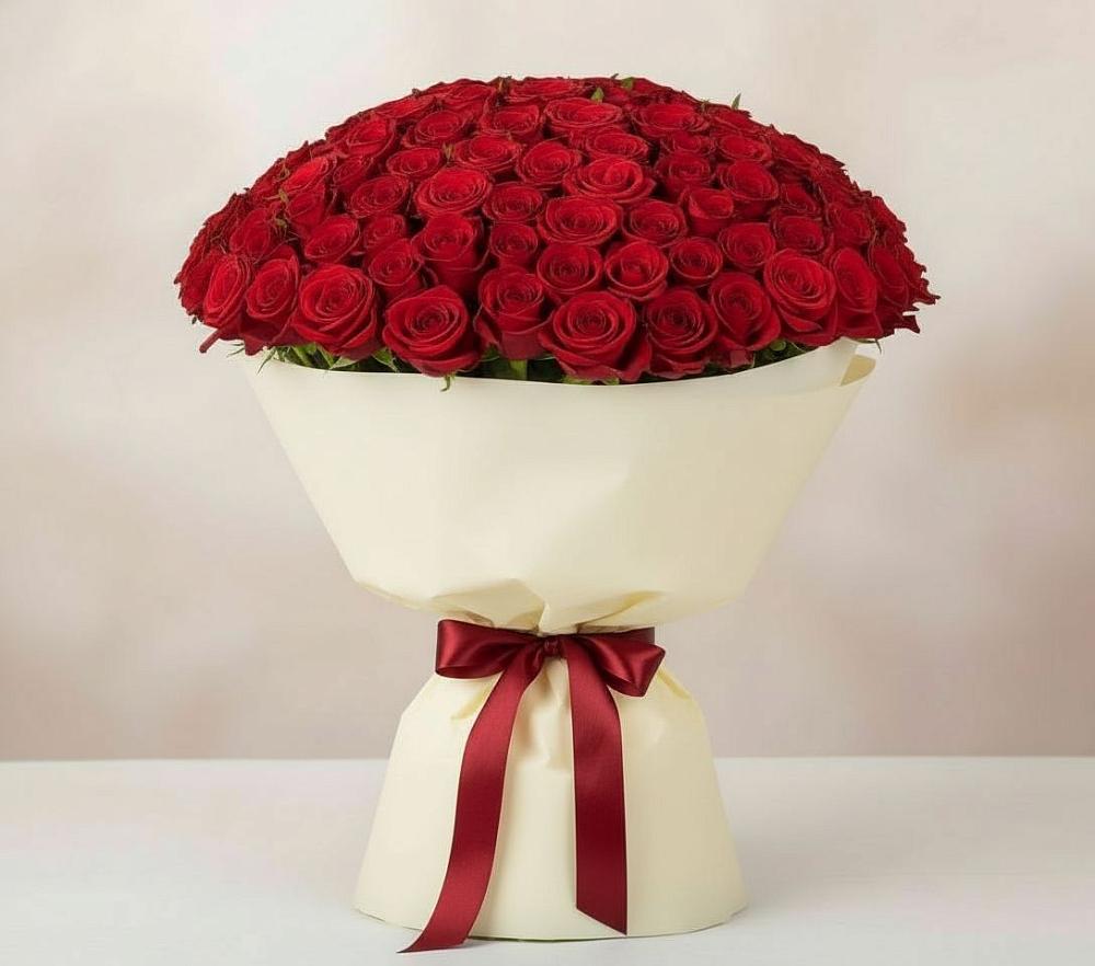 Букет 101 Красная роза Милано в Никулино