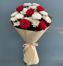 Букет цветов из:  Розы и Хризантемы в Никулино