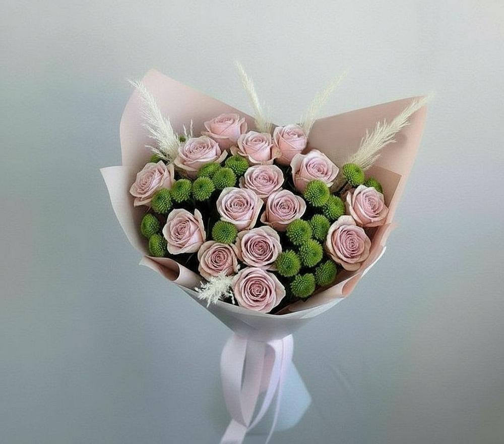 Букет цветов из: Розы и Хризантемы в Никулино