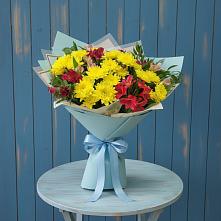 Букет цветов из:  Альстромерии и Хризантемы в Никулино