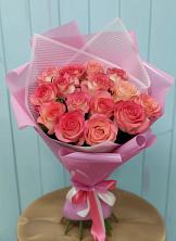 Букет 15 Розовых роз Равель в Никулино