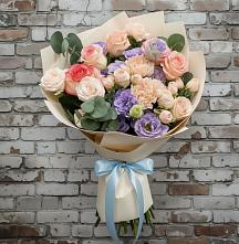 Букет цветов из:  Розы, Лизиантусы и Гвоздики #REPLACE_PRED# Никулино